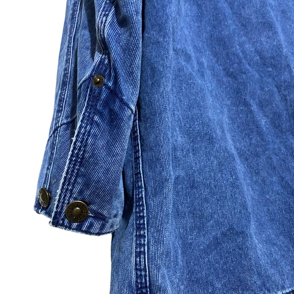 Timberland Chore Jacket Coat Denim M L XL XXL Chest 54” Blue Utility Oversized - Picture 16 of 16